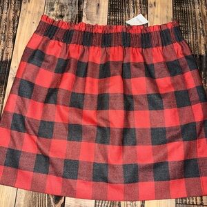 J.Crew Plaid Red and Black Women's Skirt